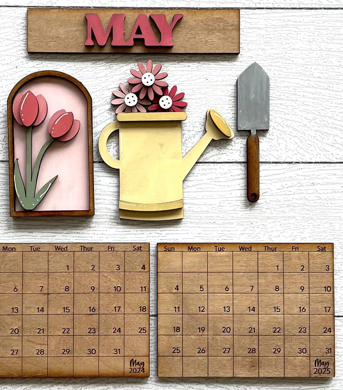 Calendar Kit with all 12 Months Kit - Unpainted Wood Cutouts