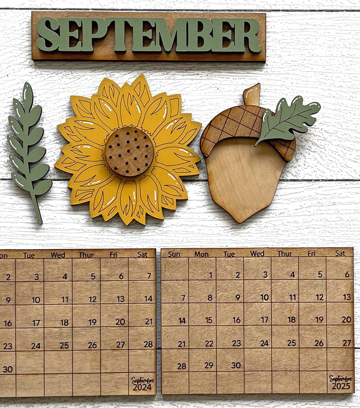 Calendar Kit with all 12 Months Kit - Unpainted Wood Cutouts