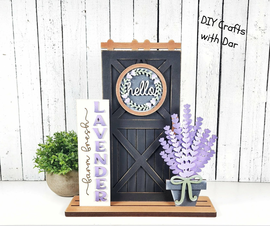 Lavender Barn Door inserts - wood cutouts - unpainted wooden cutouts, ready for you to paint