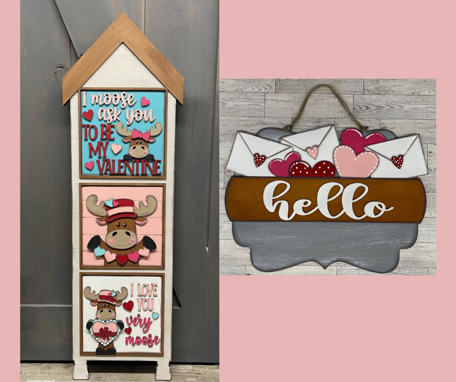 2025 January Craft Kit - with House Leaning Ladder, Blocks, Free Hello Door Sign and Insert