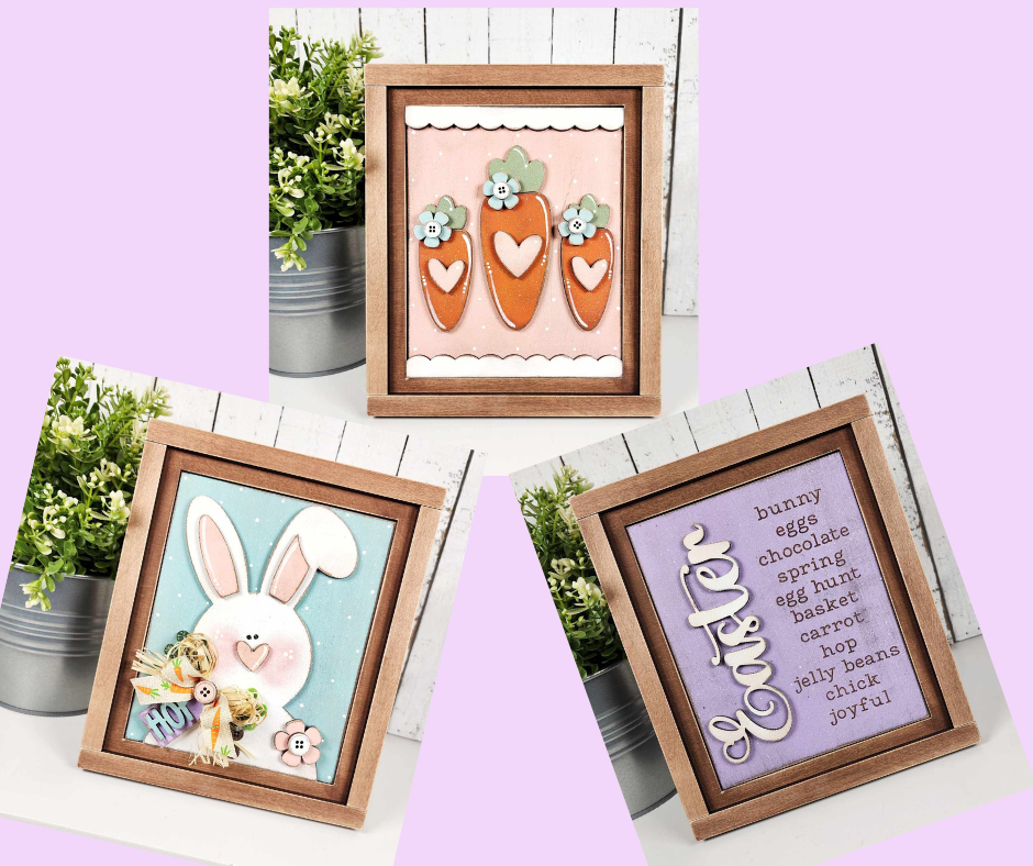 Prim Easter Collection Sign Trio - unpainted cutouts