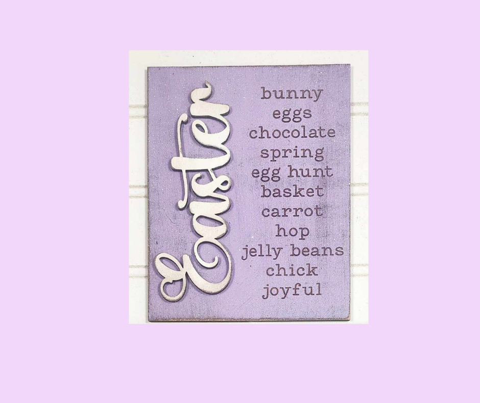 Painted Prim Easter Collection Sign Trio