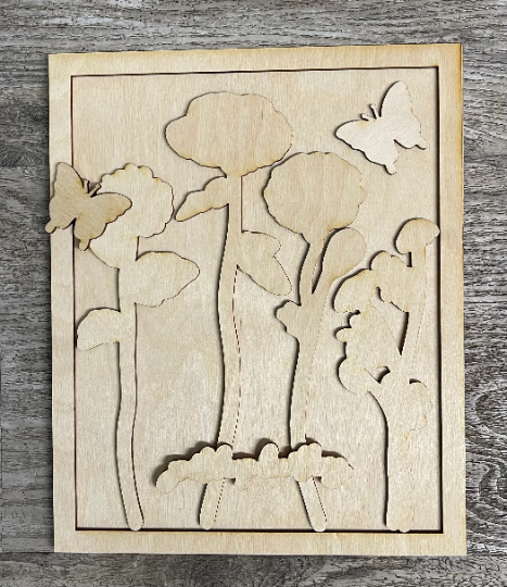 Botanicals sign with cutouts, unfinished wood cutouts ready for you to paint