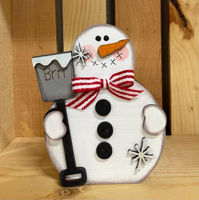 Chunky Snowmen shelf sitters cutouts, unpainted wooden cutout, ready for you to paint