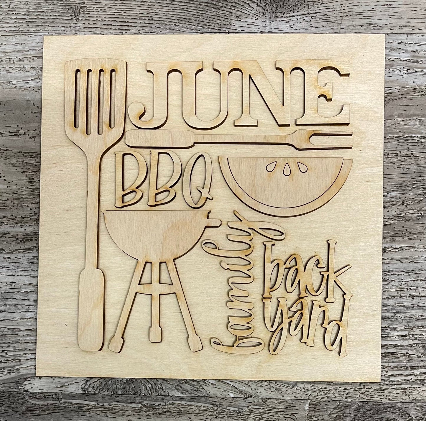Unpainted June BBQ seasonal piece only ready for you to paint