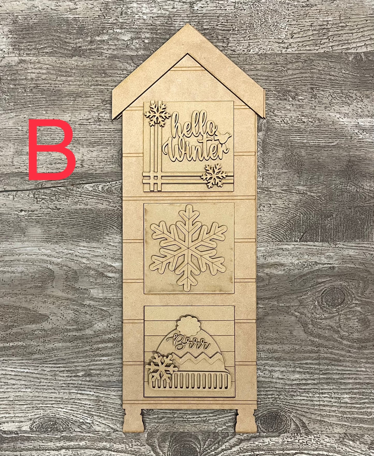 Sets of 3 Christmas Snowman Blocks only Kit, DIY Unpainted Wooden Kit, DIY Blocks for Leaning Ladder Kit
