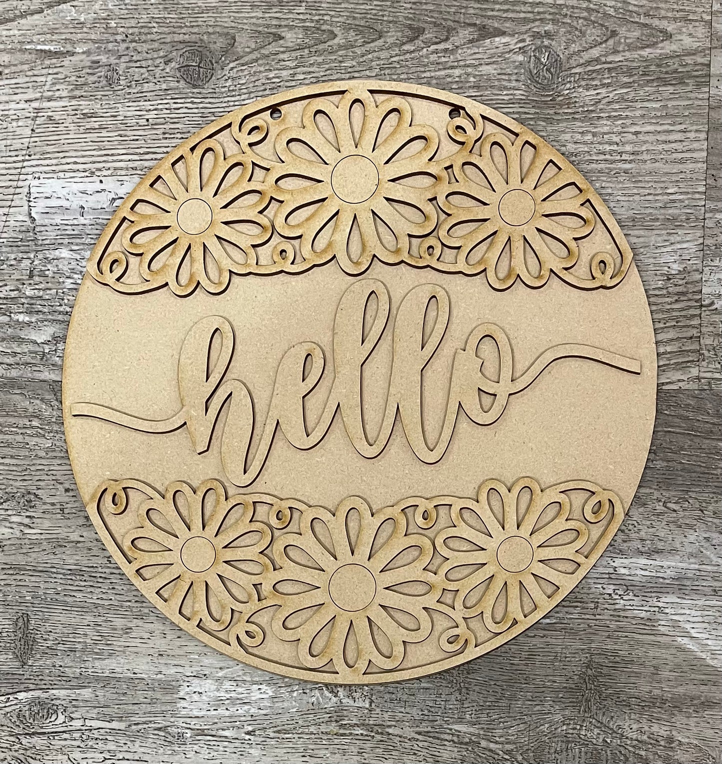Sunflower - Daisy Door Sign Kit, DIY Kit - unpainted wood cutouts