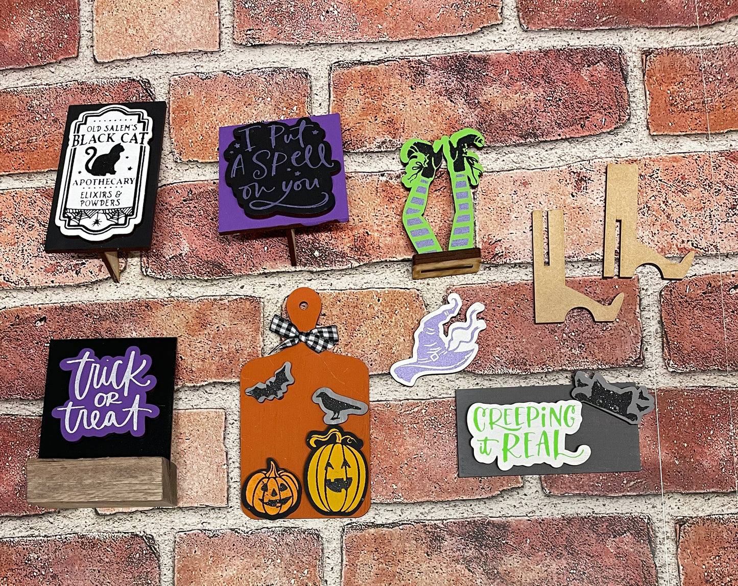 Witchy Vibes tiered tray wood cutouts, unpainted ready for you to finish