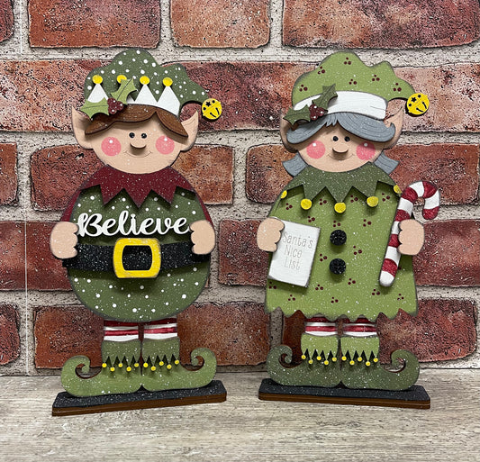 Elf Boy or Girl Large 10 inch tall, wood cutouts, unpainted wooden cutout, ready for you to paint