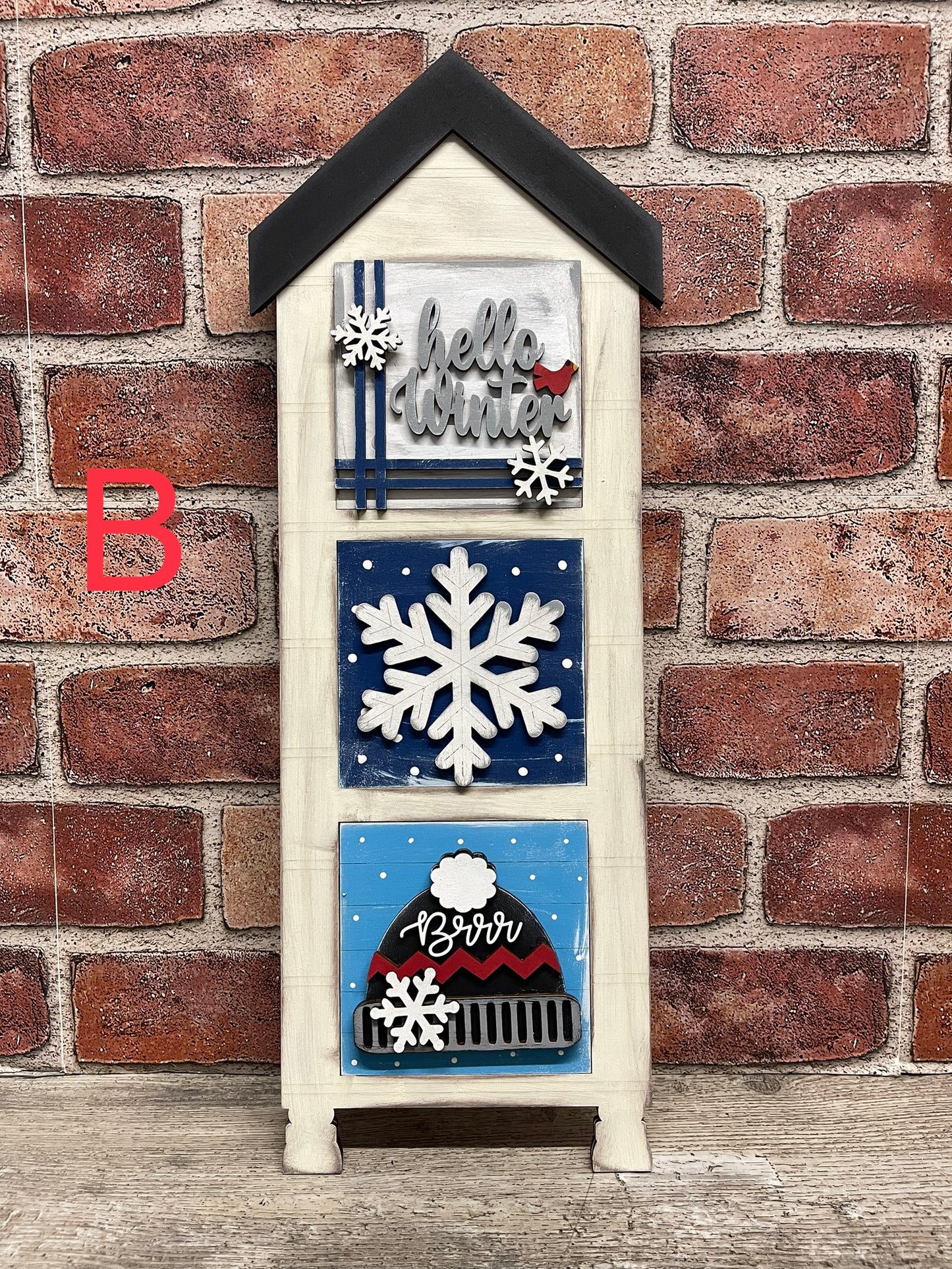Sets of 3 Christmas Snowman Blocks only Kit, DIY Unpainted Wooden Kit, DIY Blocks for Leaning Ladder Kit
