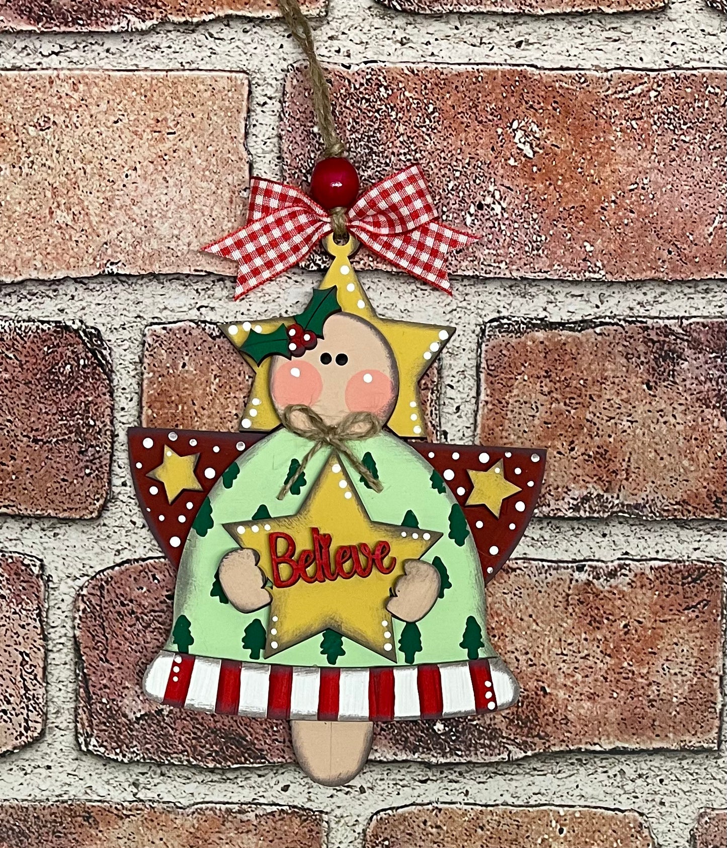 3 Christmas Angel Ornaments, 8 inches tall, wood cutouts, unpainted ready for you to finish