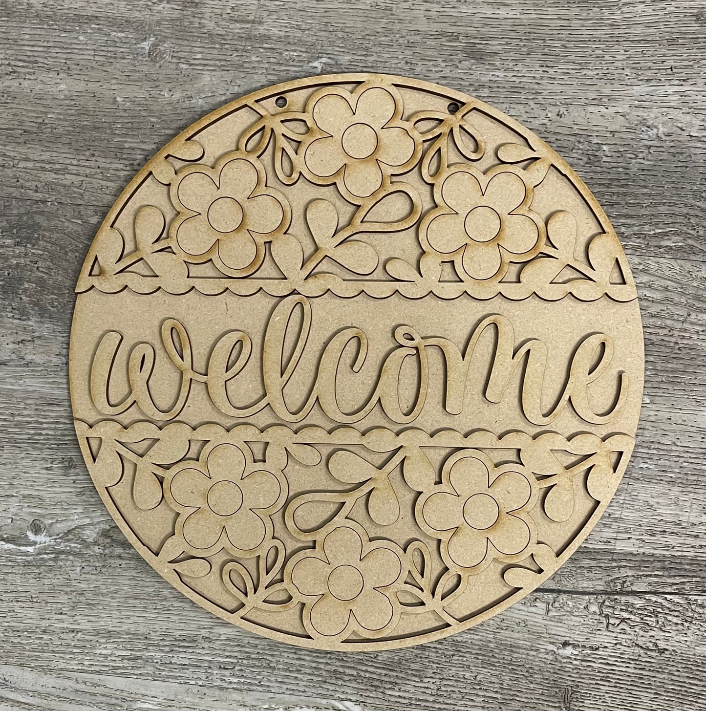 Sunflower - Daisy Door Sign Kit, DIY Kit - unpainted wood cutouts