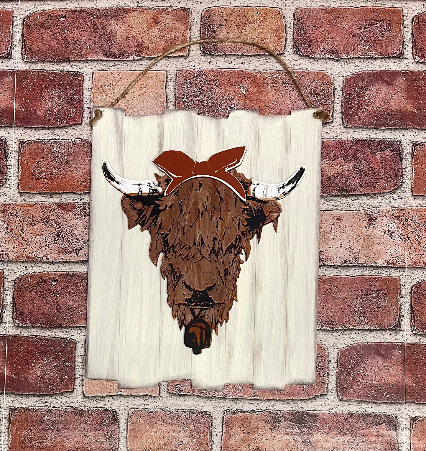 Highland Cow cutouts and scarf only, no sign, unpainted wooden cutouts, ready for you to paint