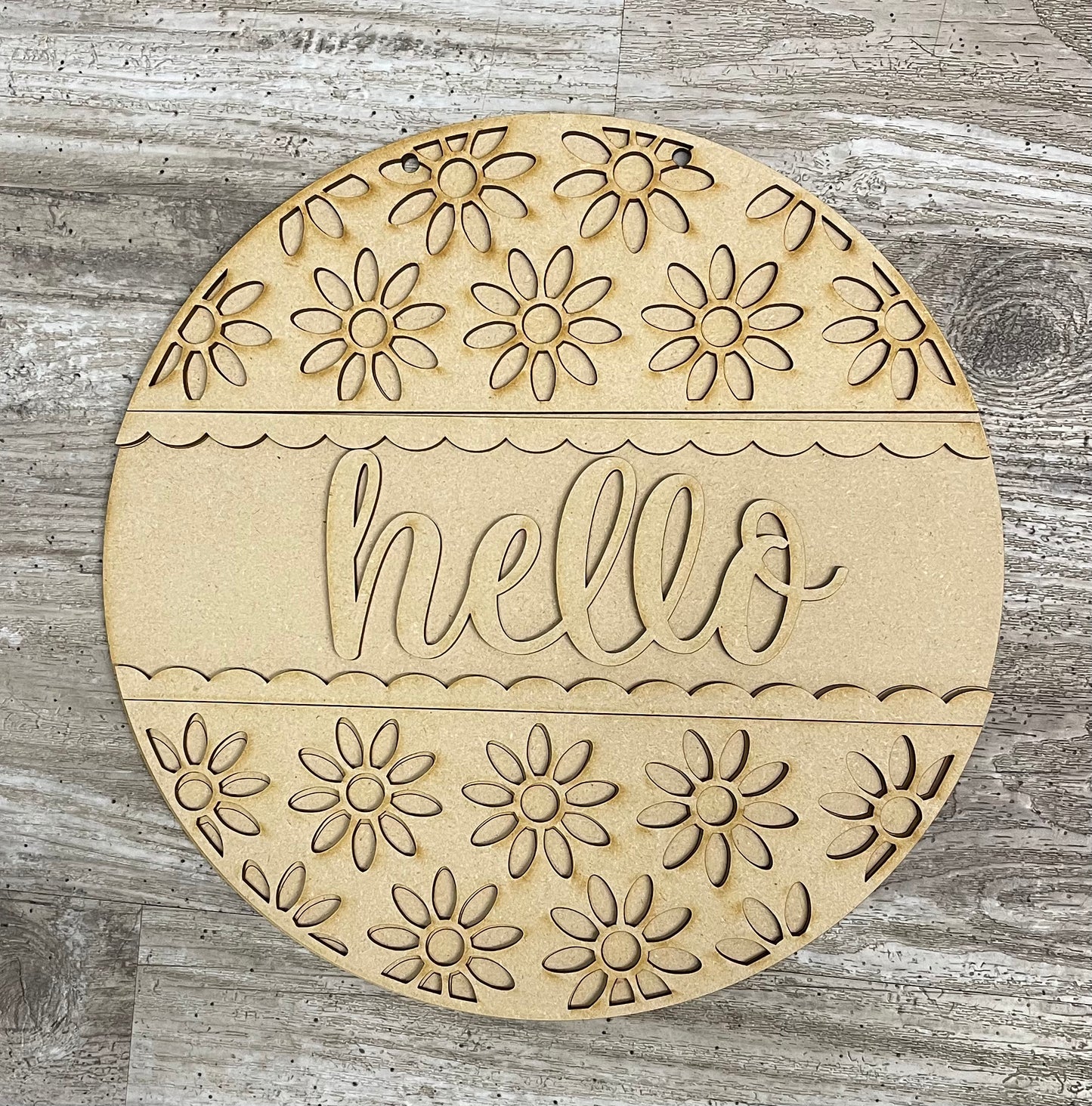 Sunflower - Daisy Door Sign Kit, DIY Kit - unpainted wood cutouts