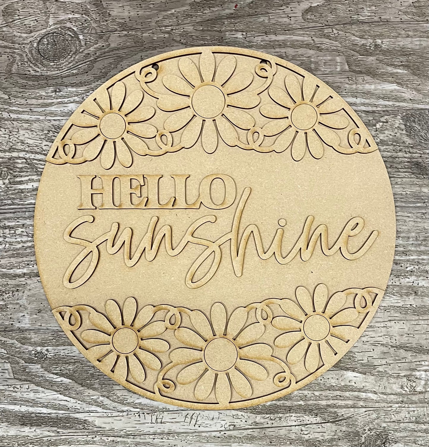 Sunflower - Daisy Door Sign Kit, DIY Kit - unpainted wood cutouts