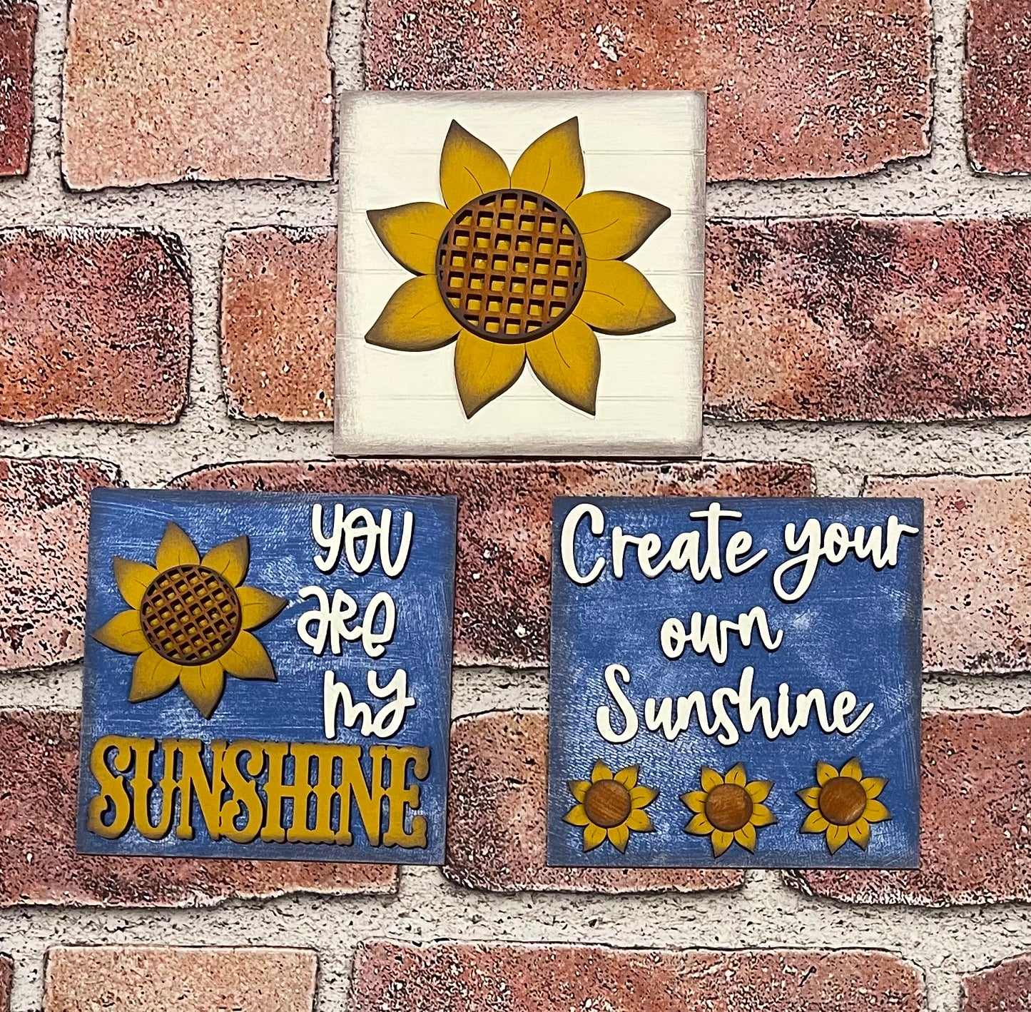 Sunflower Blocks only Kit, Honey Bee DIY Unpainted Wooden Kit, DIY Blocks for Leaning Ladder Kit