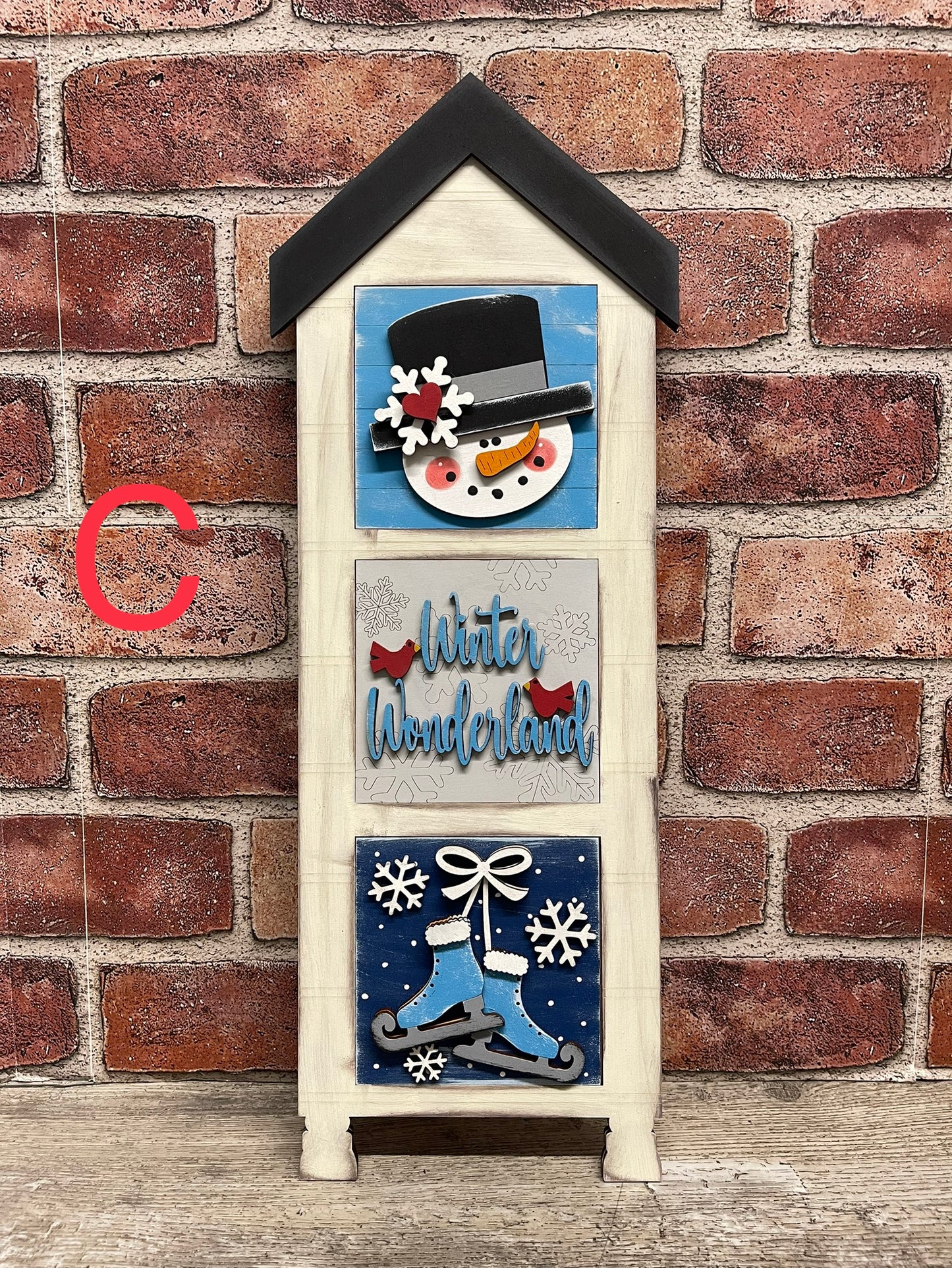 Sets of 3 Christmas Snowman Blocks only Kit, DIY Unpainted Wooden Kit, DIY Blocks for Leaning Ladder Kit