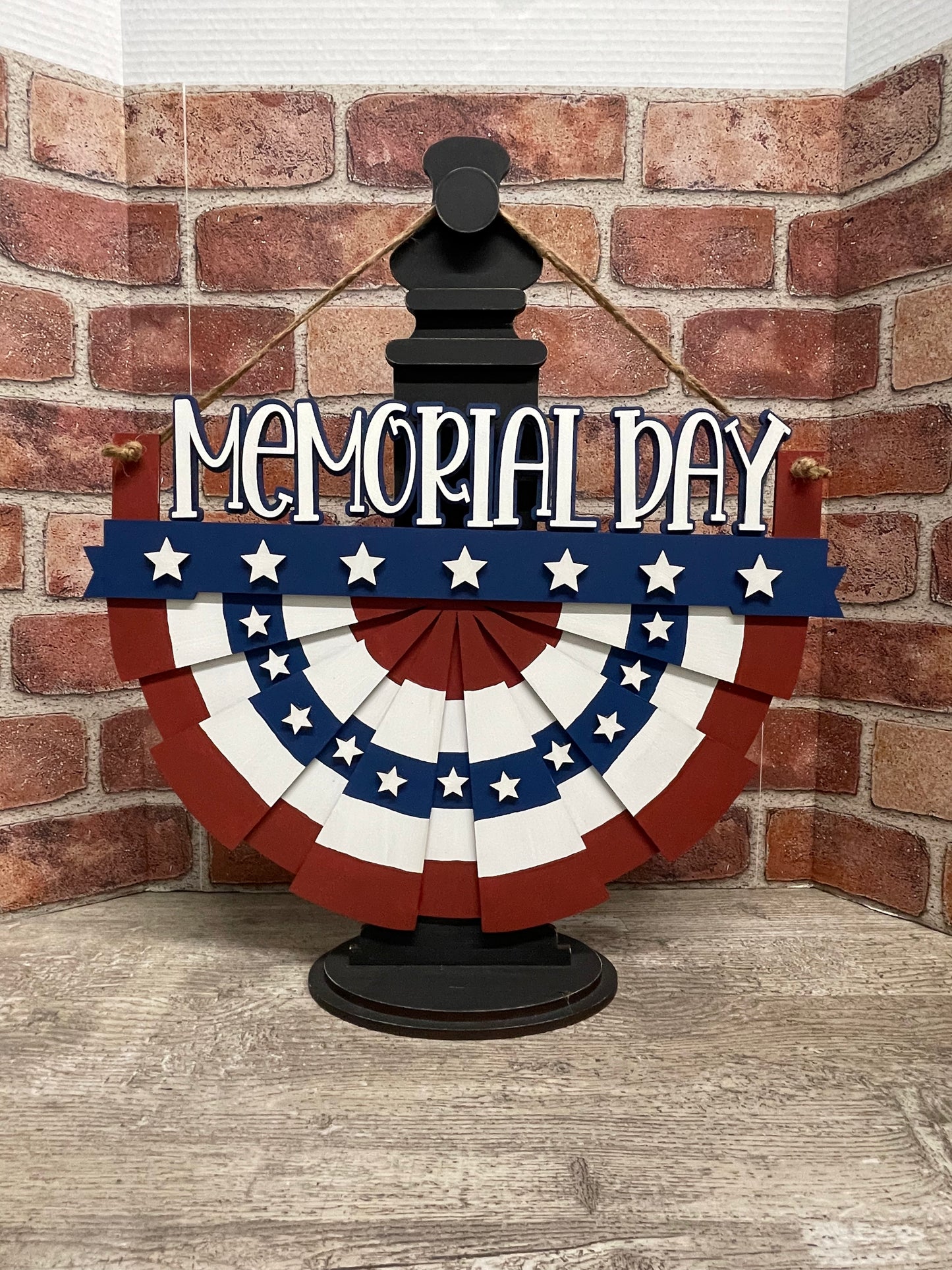 Patriotic Bunting with changeable words unpainted wood cutouts, ready for you to paint
