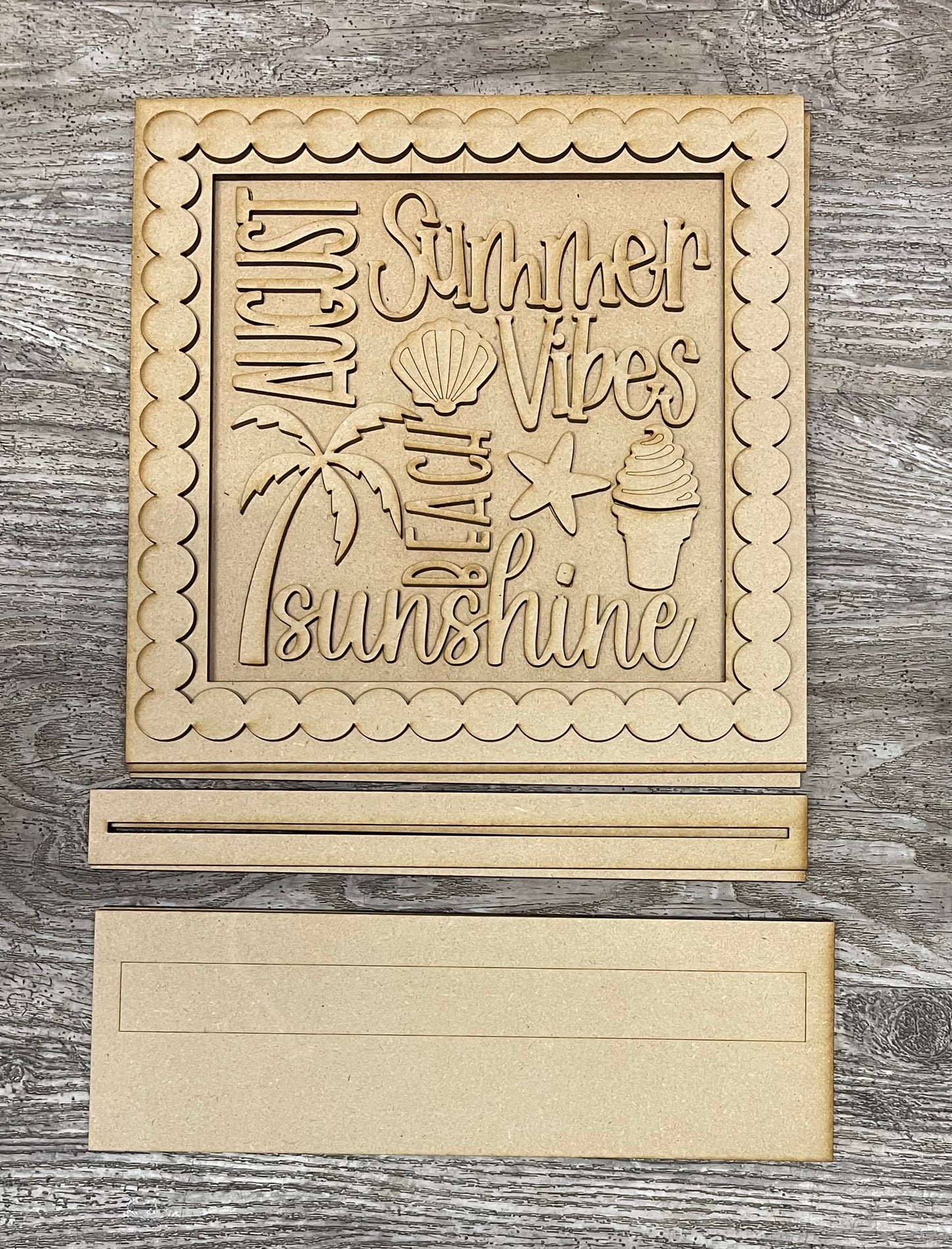 August themed Changeable Frame with the removable May seasonal piece ready for you to paint