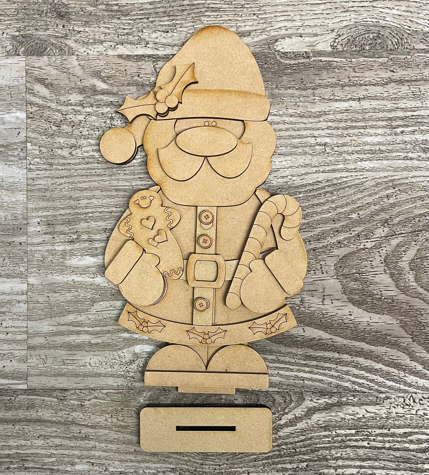 Santa or Mrs. Claus Gnome, Christmas Gnome, unpainted cutouts