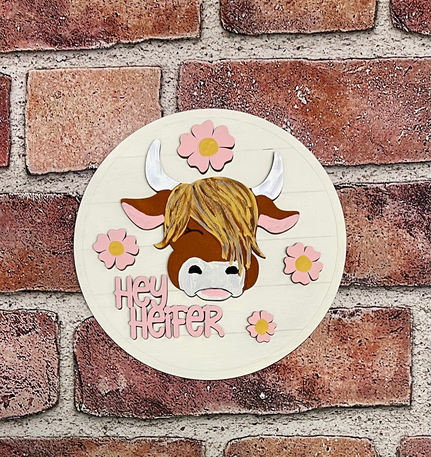 Hey Heifer insert for changeable sign, unpainted ready for you to finish