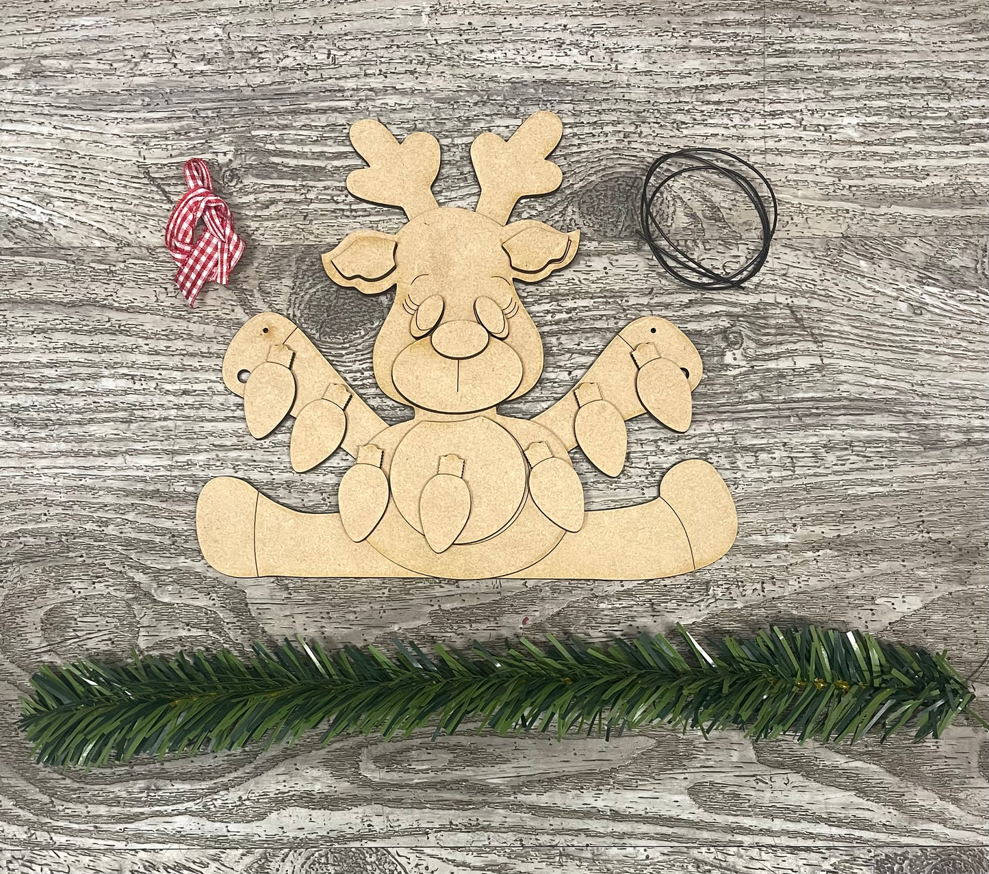 Reindeer Christmas Sitter or Ornaments, wood cutouts, unpainted ready for you to finish