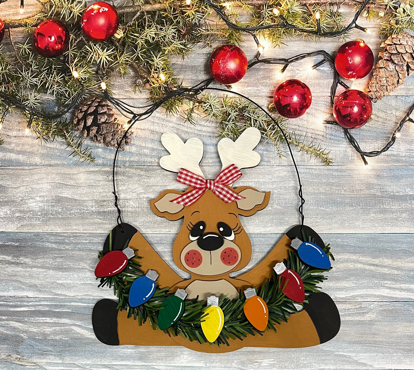 Reindeer Christmas Sitter or Ornaments, wood cutouts, unpainted ready for you to finish