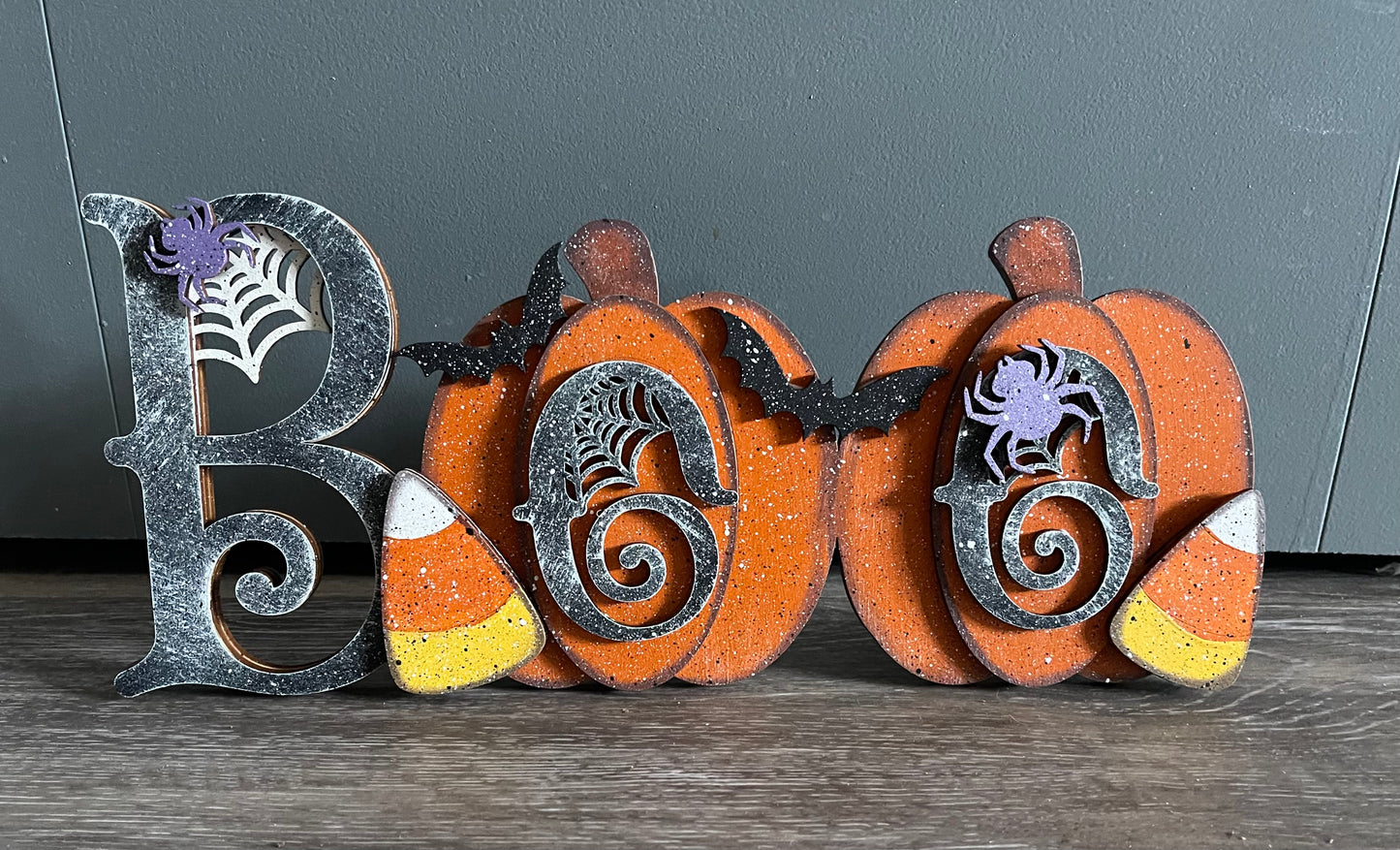 Boo Halloween Sign Kit, Large BOO DIY Kit - unpainted wood cutouts