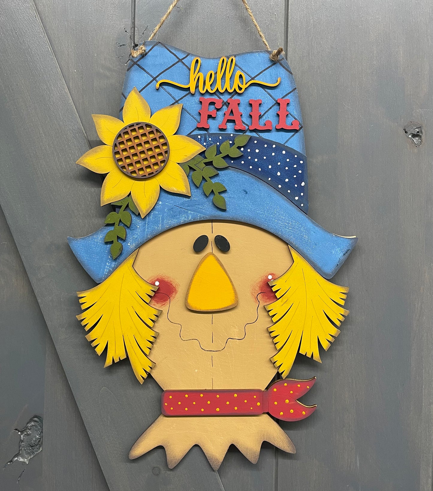 Large Scarecrow, 16 3/4 inches tall, DIY Kit - unpainted wood cutouts