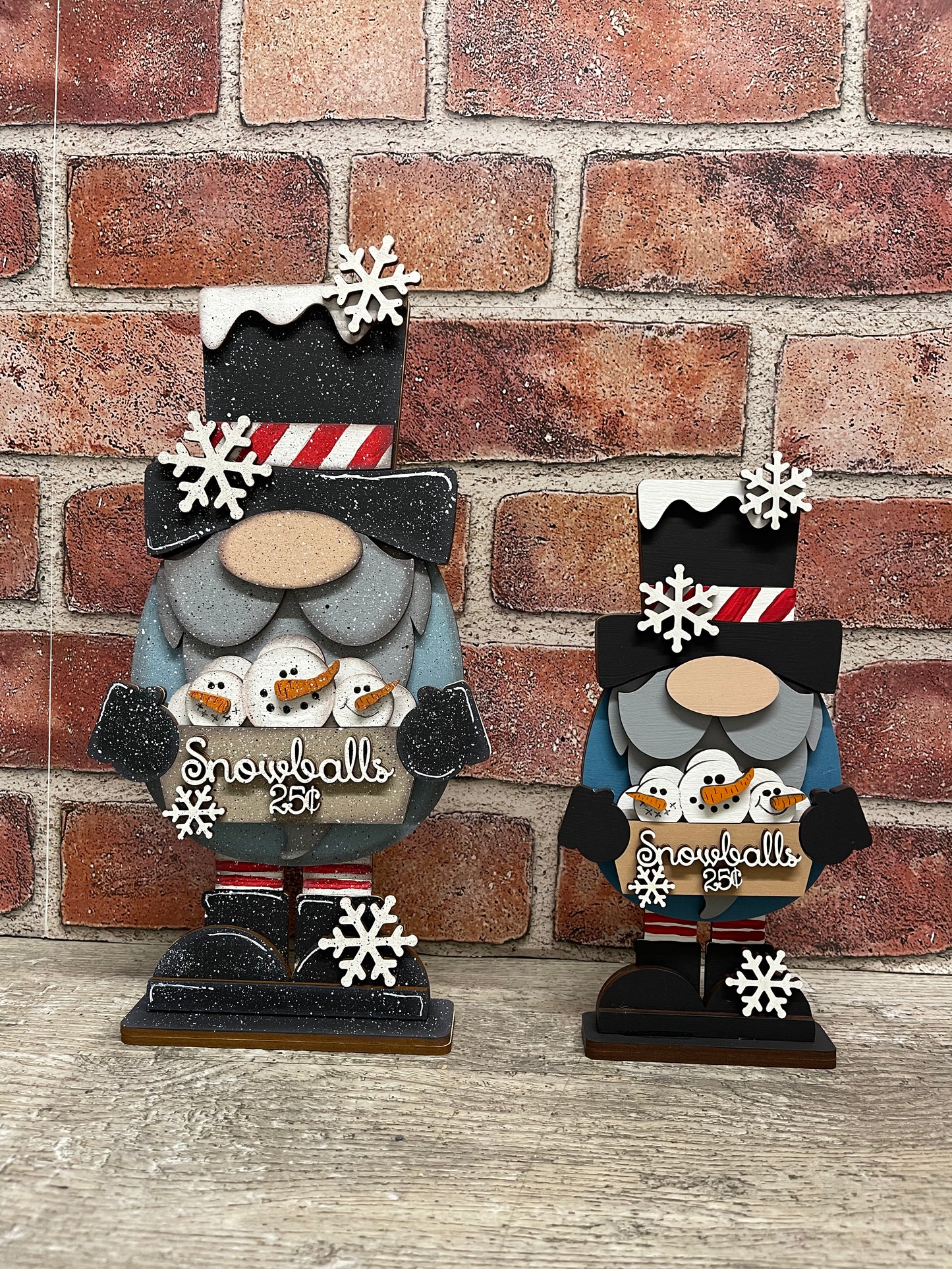 Snowman Gnome, 2 sizes, cutout, unpainted wooden cutout, ready for you to paint