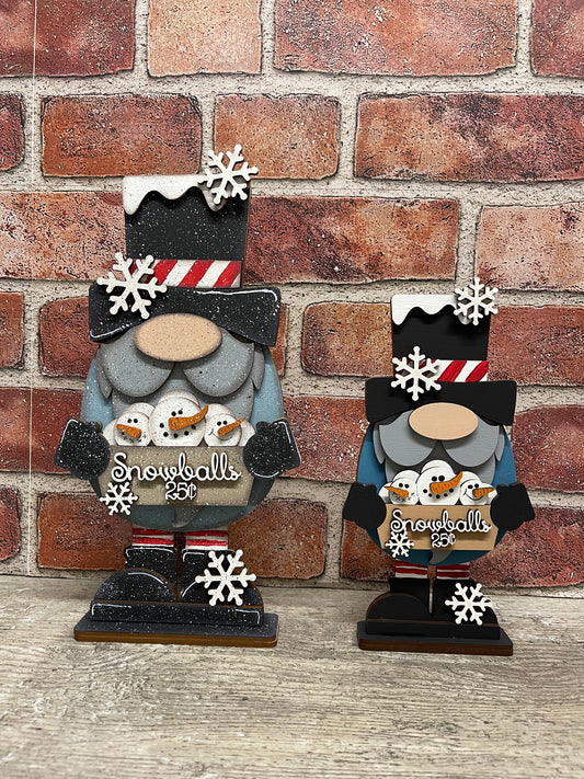 Snowman Gnome, 2 sizes, cutout, unpainted wooden cutout, ready for you to paint
