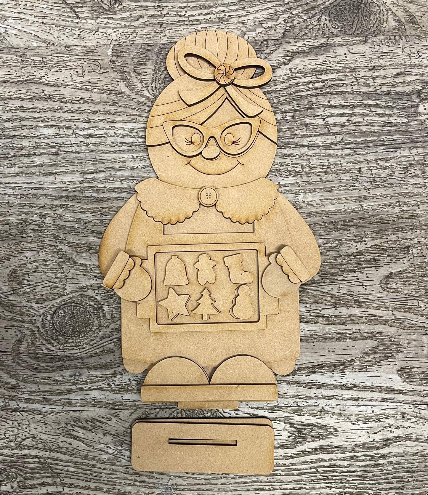 Santa or Mrs. Claus Gnome, Christmas Gnome, unpainted cutouts