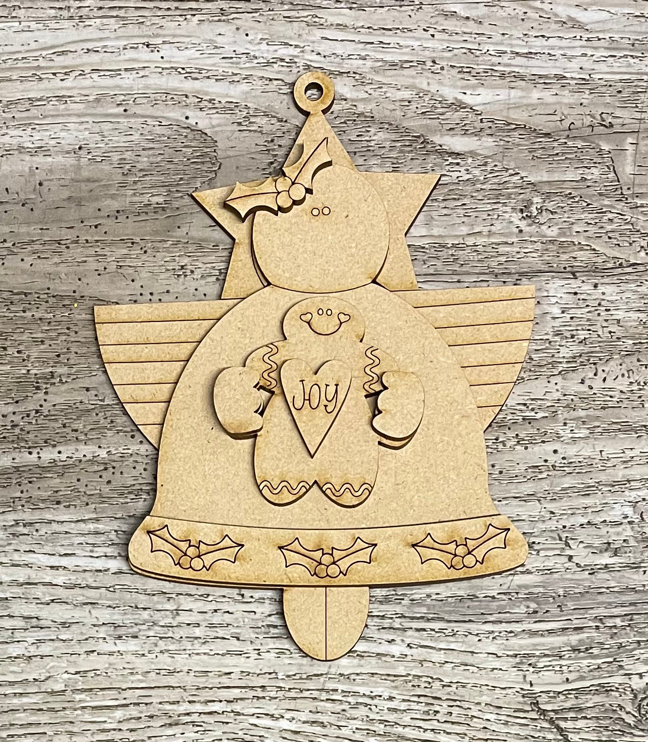 3 Christmas Angel Ornaments, 8 inches tall, wood cutouts, unpainted ready for you to finish