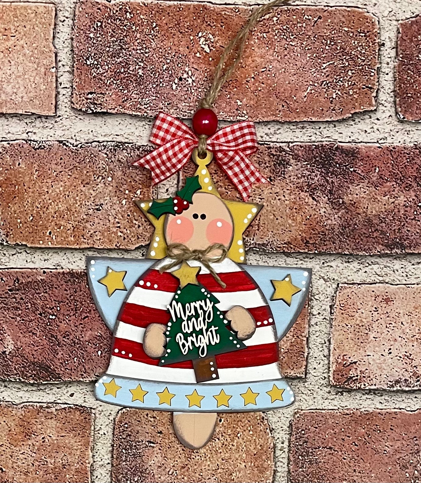 3 Christmas Angel Ornaments, 8 inches tall, wood cutouts, unpainted ready for you to finish