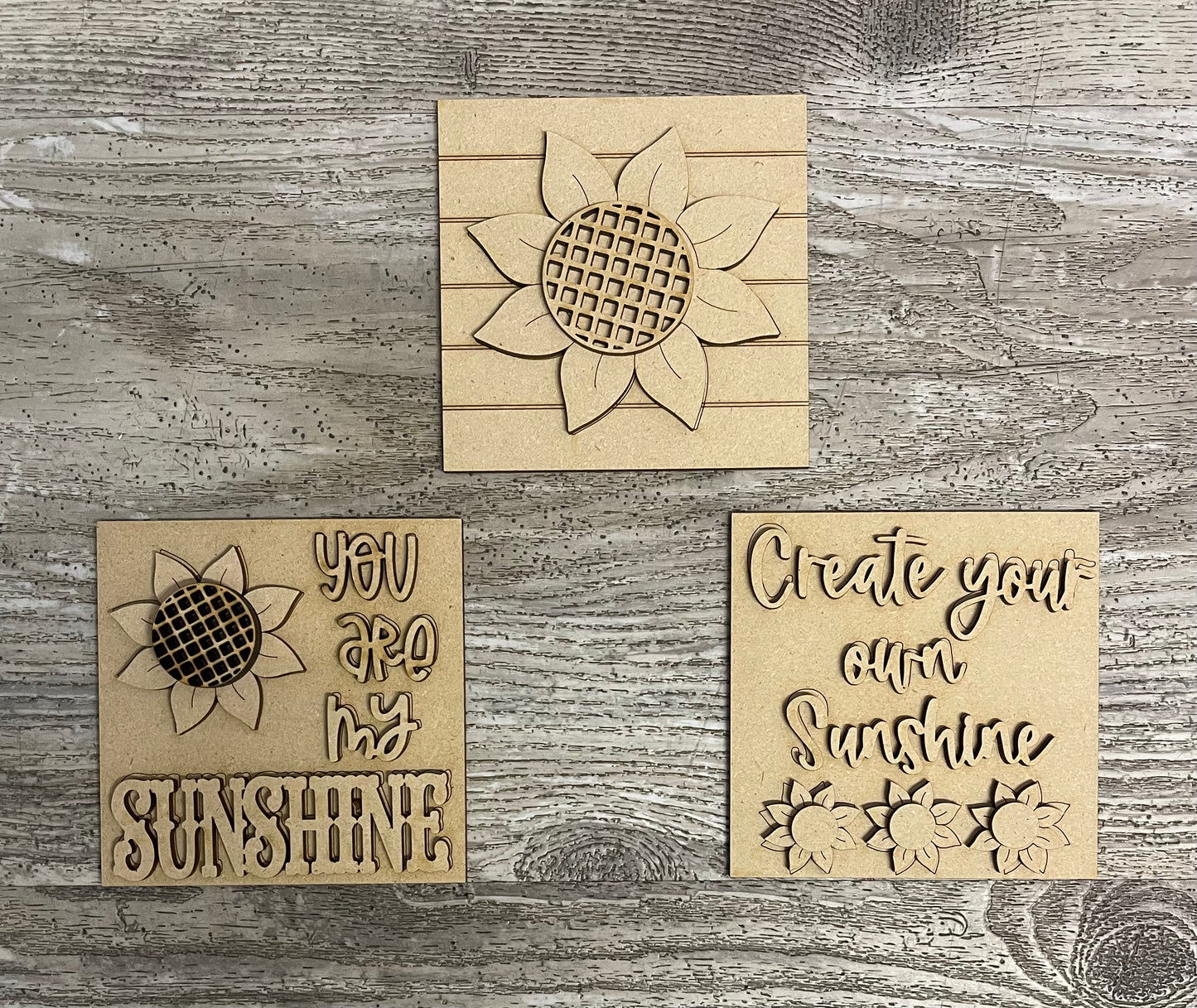 Sunflower Blocks only Kit, Honey Bee DIY Unpainted Wooden Kit, DIY Blocks for Leaning Ladder Kit