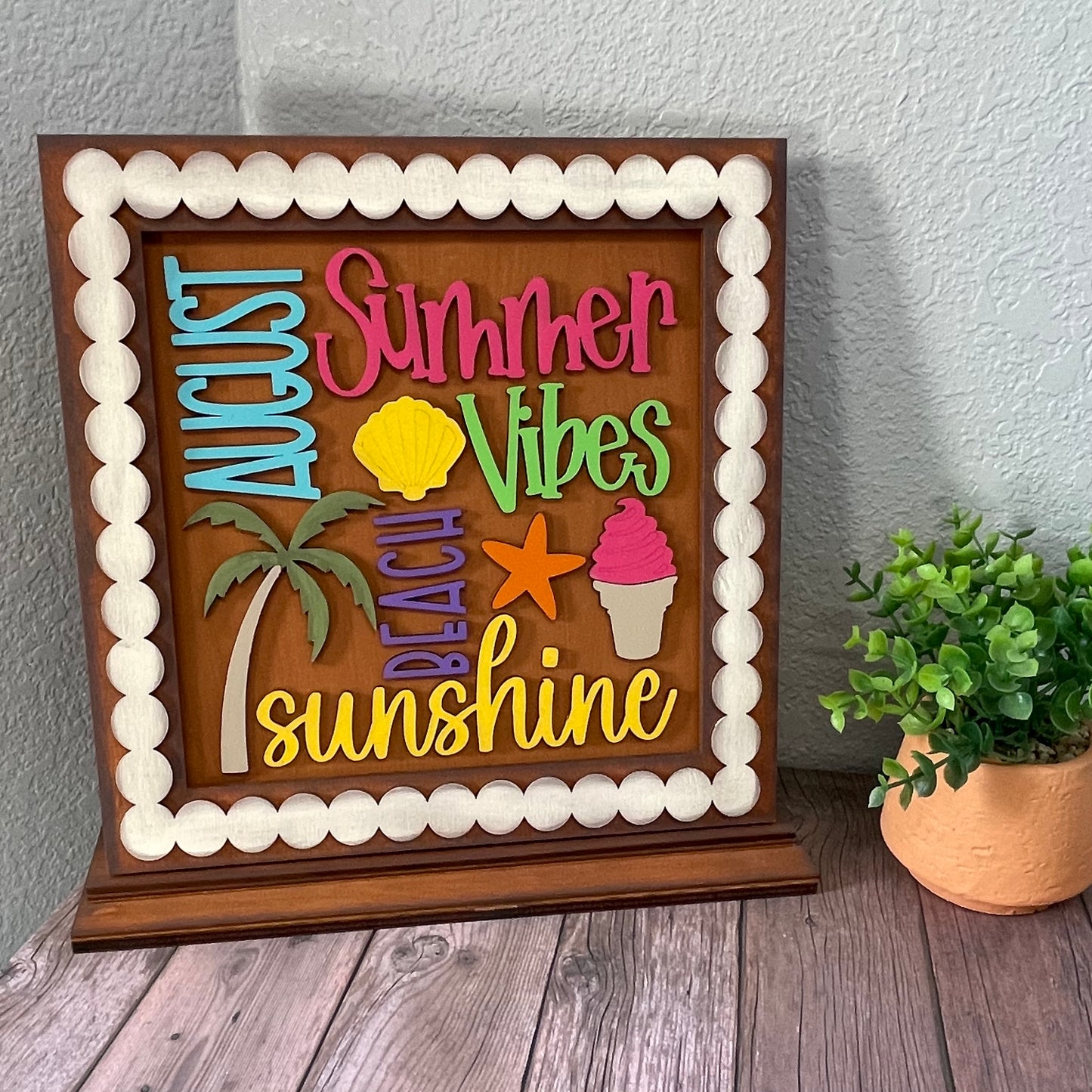 August themed Changeable Frame with the removable May seasonal piece ready for you to paint