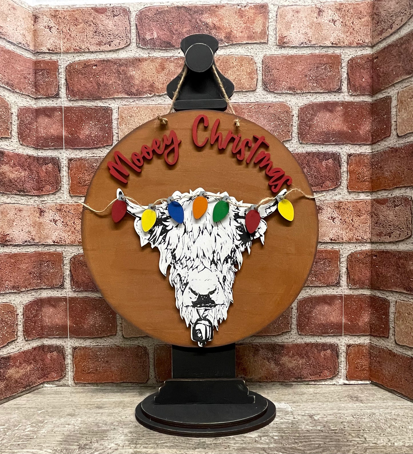 Mooey Christmas Highland Cow sign and cutouts - unpainted wooden cutouts, ready for you to paint