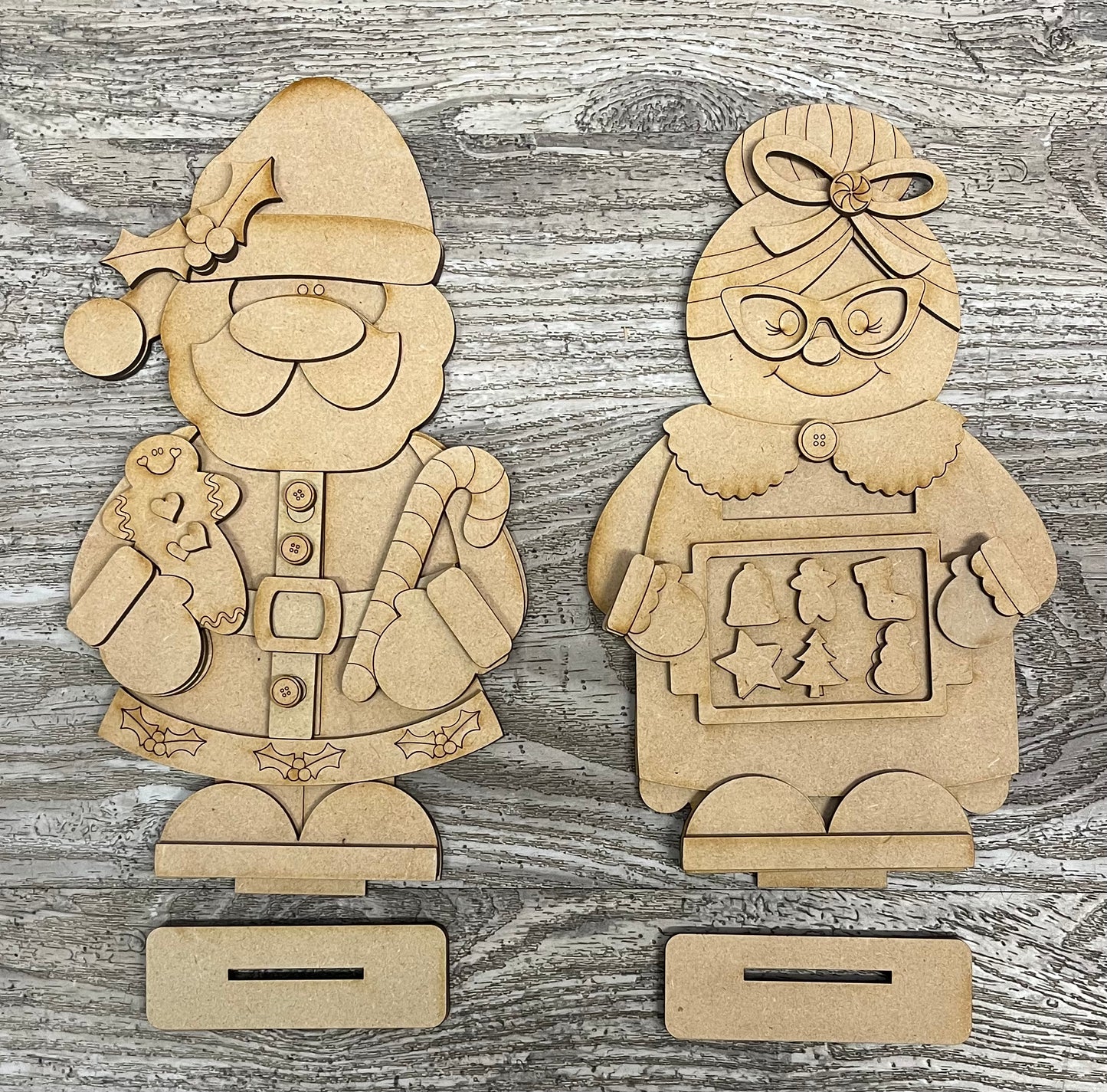 Santa or Mrs. Claus Gnome, Christmas Gnome, unpainted cutouts