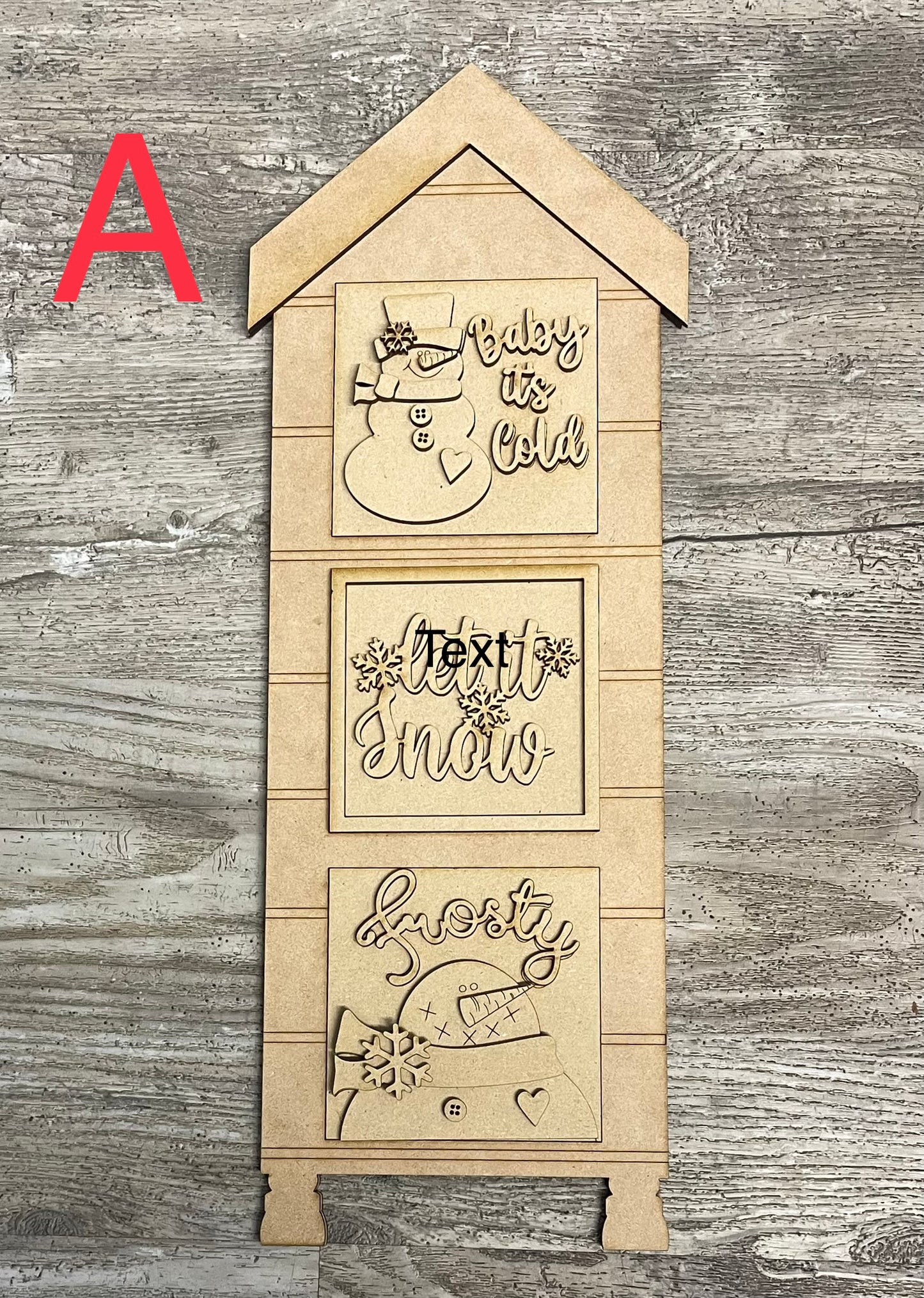 Sets of 3 Christmas Snowman Blocks only Kit, DIY Unpainted Wooden Kit, DIY Blocks for Leaning Ladder Kit