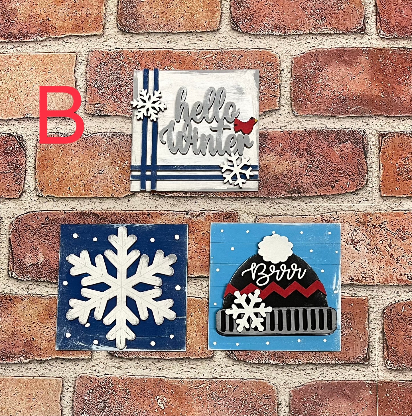 Sets of 3 Christmas Snowman Blocks only Kit, DIY Unpainted Wooden Kit, DIY Blocks for Leaning Ladder Kit