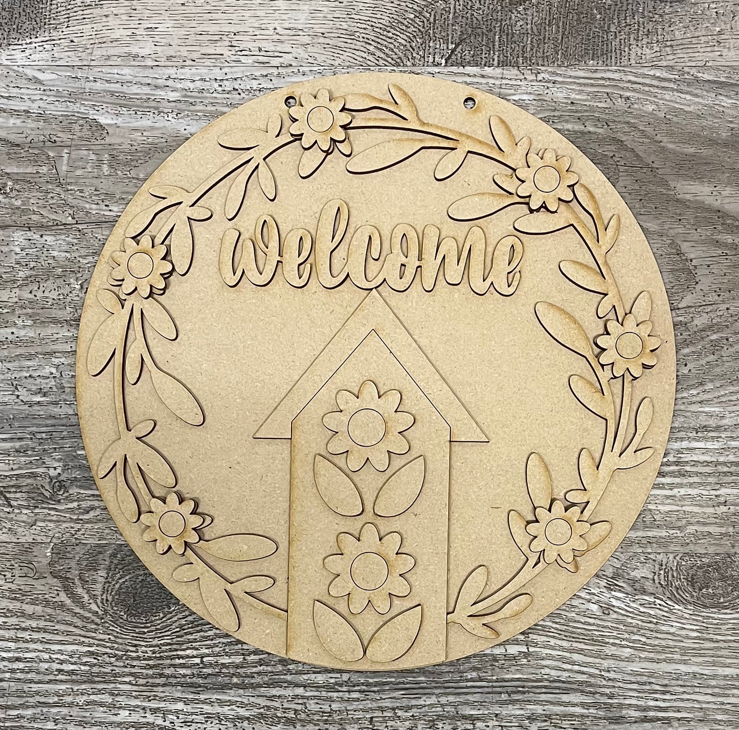 Sunflower - Daisy Door Sign Kit, DIY Kit - unpainted wood cutouts