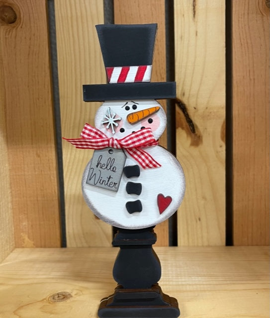 Chunky Snowmen shelf sitters cutouts, unpainted wooden cutout, ready for you to paint