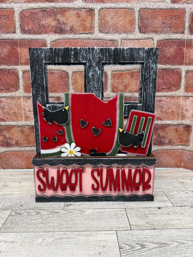 Sweet Summer Insert for Changeable Window Box unpainted wood cutouts, ready for you to paint