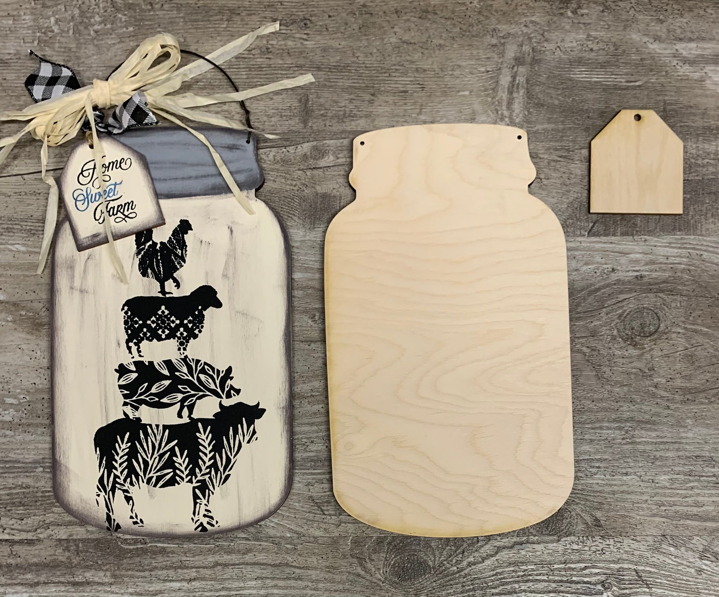 Large Mason Jar and tag