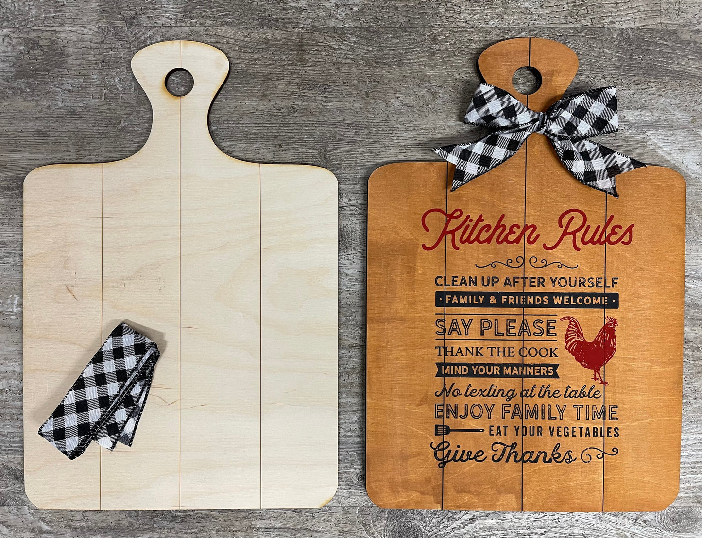 Lg Cutting board shape Unfinished Wood, 1/4” inch thick