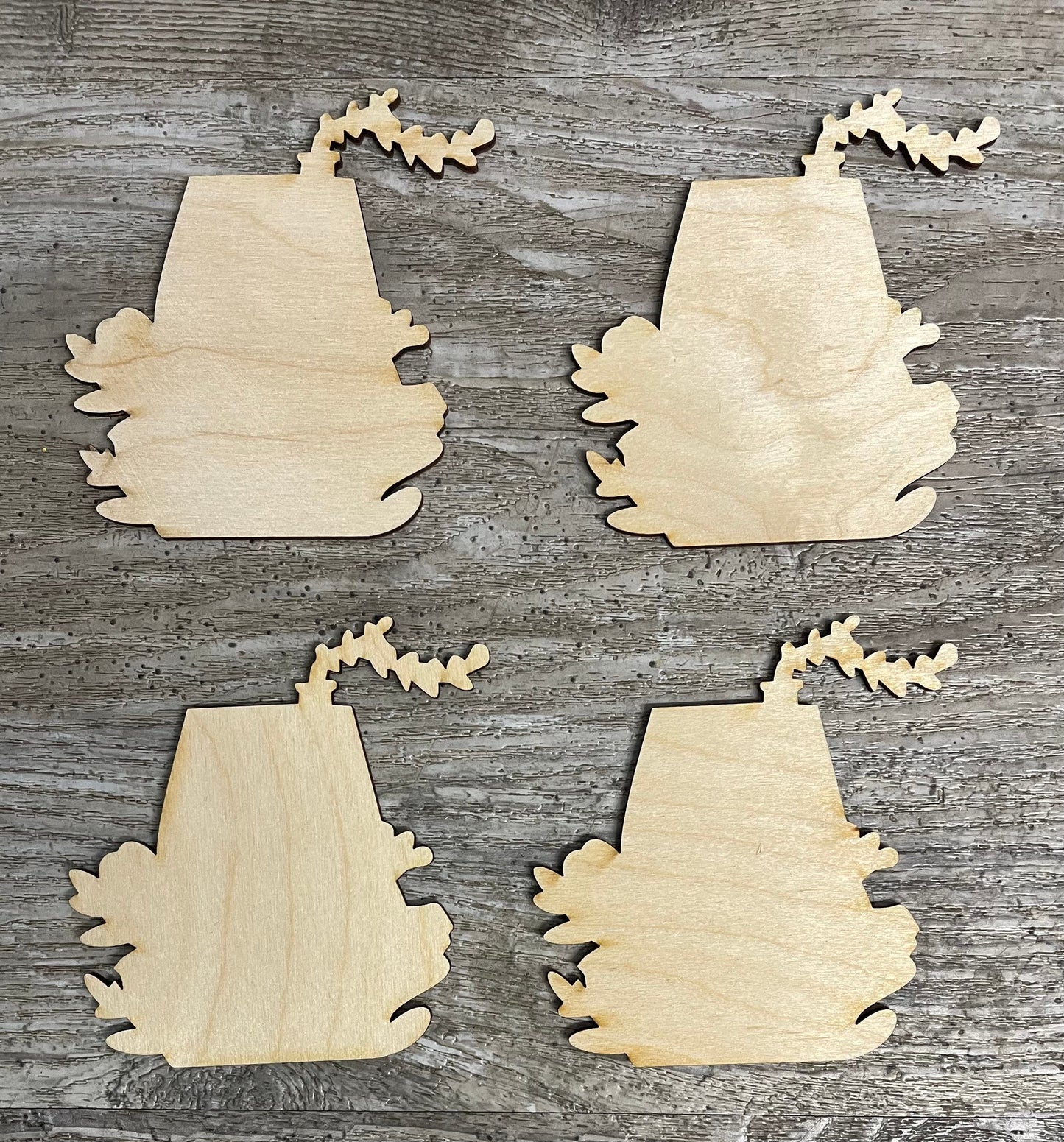 set of 4 Houses Only - for Home Sweet Home Sign, unpainted wood pieces.