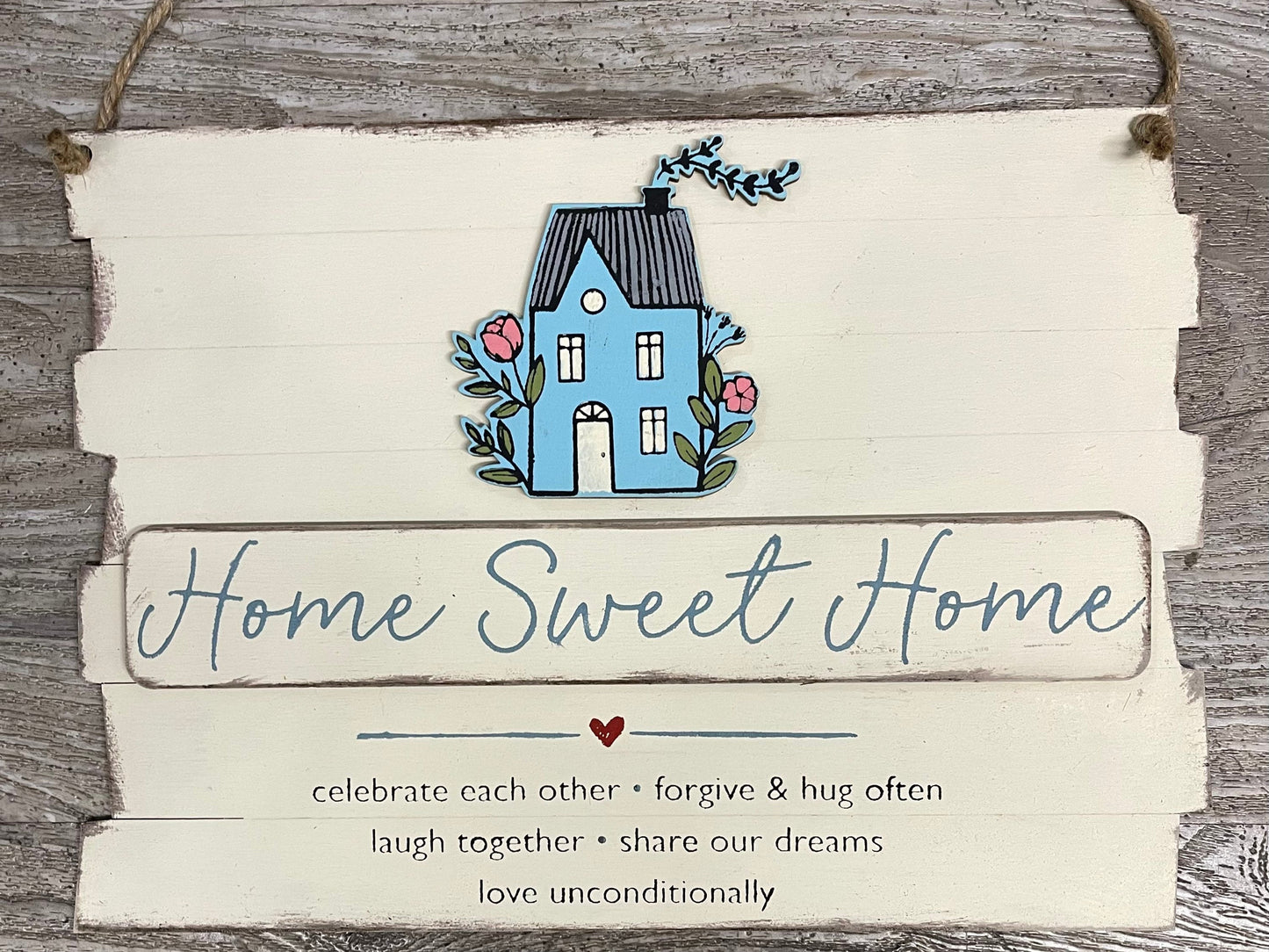 Home Sweet Home Sign, unpainted wood pieces.