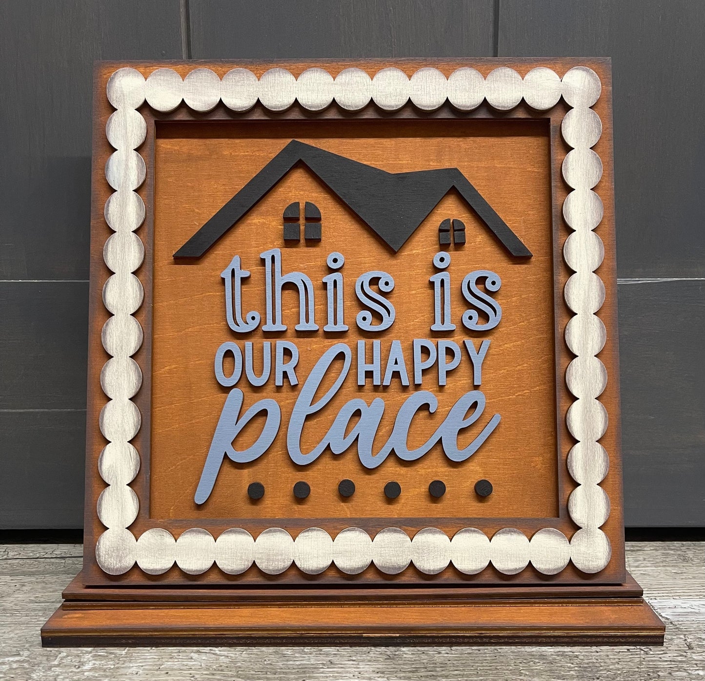 Unpainted Changeable Frame with the removable Home piece ready for you to paint