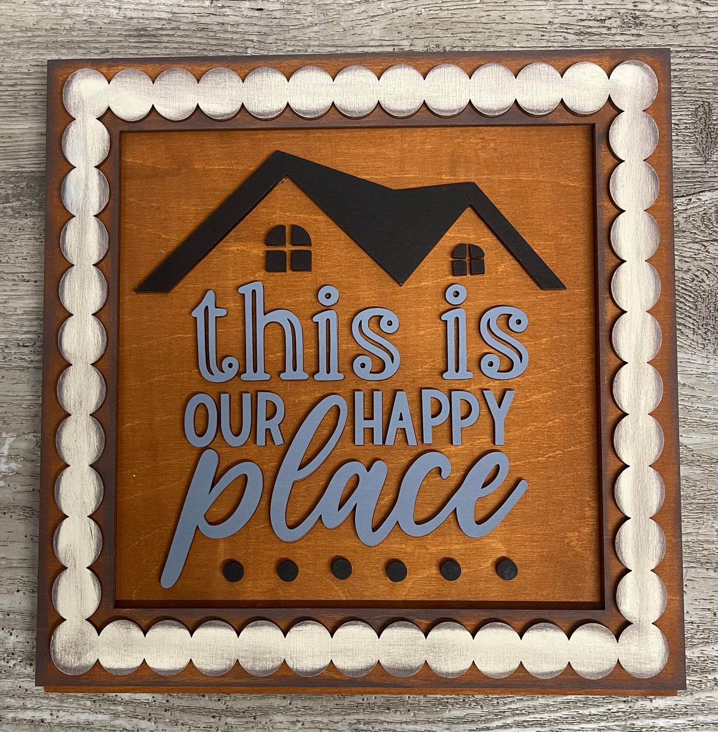 Unpainted Changeable insert only This is our Happy Place piece ready for you to paint