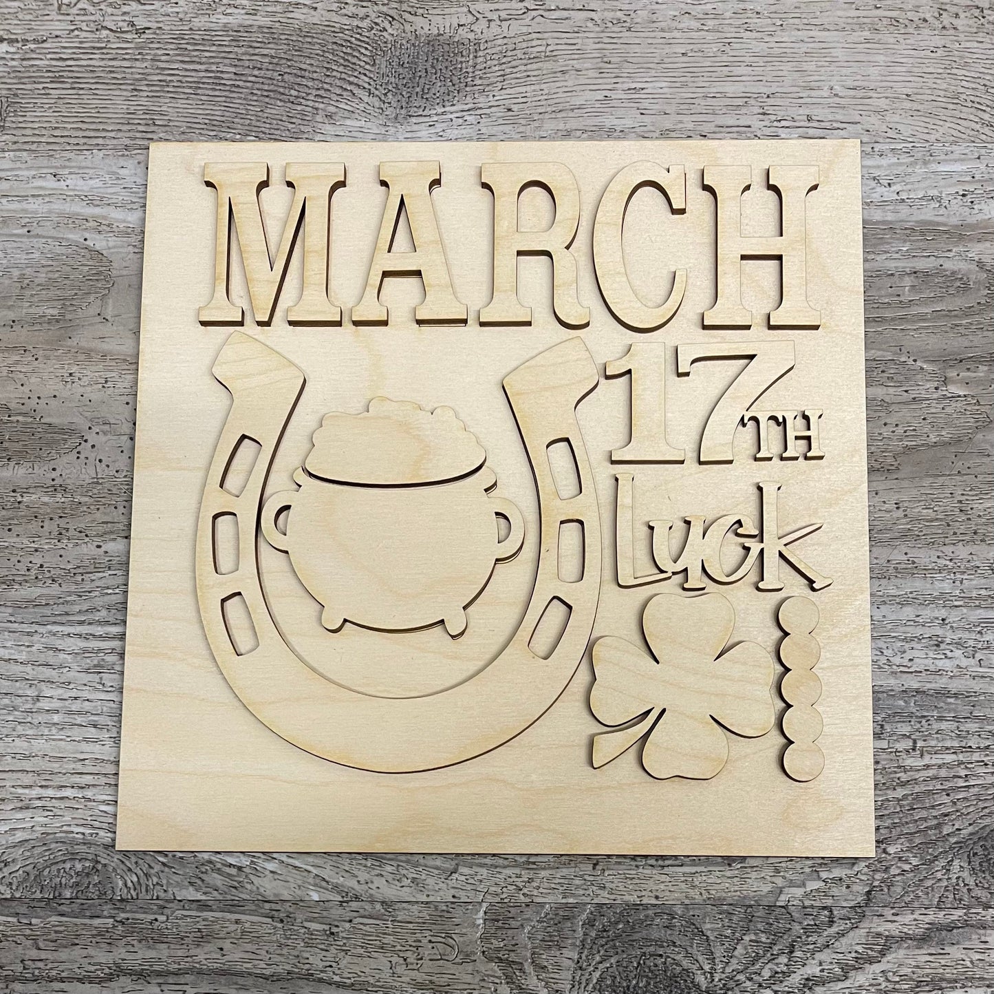 Unpainted Changeable insert only St. Patrick’s Day piece ready for you to paint